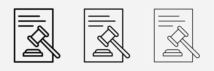 Court decision icon Justice symbol; contract finality, legal decision, law, verdict, agreement.