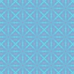 Seamless kaleidoscope floral pattern ethereal blue and lavender geometric floral design with a delicate, repeating starburst motif, design for fabric, wallpaper, and backgrounds