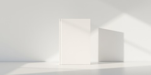 Blank Canvas A Tall, White Rectangular Shape Stands in a Bright, Minimalist Room Bathed in Soft Light and Shadows