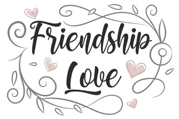 Elegant friendship love quote layout design