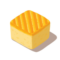 Pineapple Tart Cube. Traditional Malaysian Cookies Vector Illustration