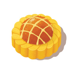 Nyonya Pineapple Tart. Traditional Open-Faced Cookie Vector Illustration
