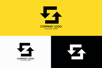letter z arrows abstract logo for real estate business, letter z recycle or reuse icon 