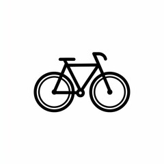 Obraz premium Minimalist bicycle icon, black outline on white, showing simplified design