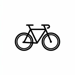 Fototapeta premium Minimalist bicycle icon featuring smooth lines, rounded wheels on plain backdrop