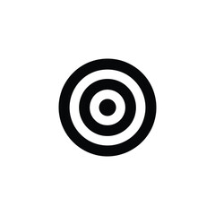 Black and White Target Design Simple Concentric Circles Illustration on White Background