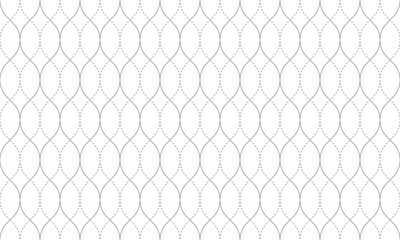 Fototapeta premium Grey solid line and dash line with ogee shape pattern. Vector Repeating Texture.