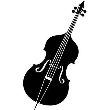 Black and white silhouette of a double bass