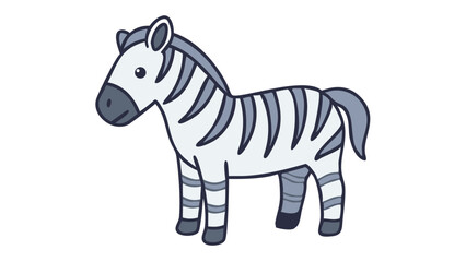 Obraz premium Stylized Zebra Logo Icon with Bold Black and White Stripes, Upright Mane, and Friendly Expression in Minimalist Style
