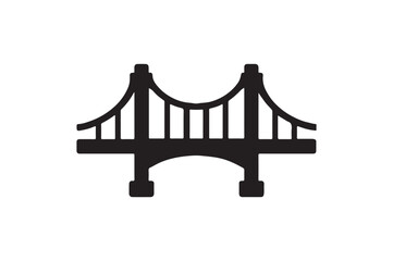 Bridge Icon silhouette vector with white background