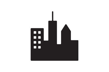 Obraz premium City Block silhouette vector with white background