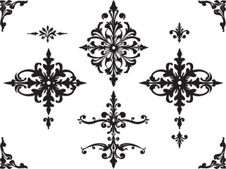 A set of elements, symbols, ornaments, mandalas. Hand drawn vector illustration	