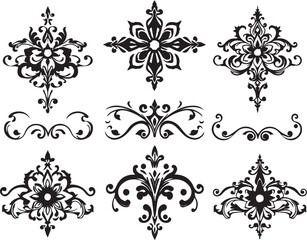 A set of elements, symbols, ornaments, mandalas. Hand drawn vector illustration	