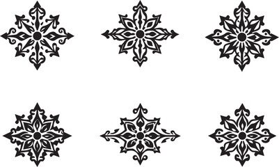 A set of elements, symbols, ornaments, mandalas. Hand drawn vector illustration	