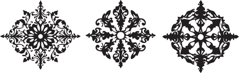 Fototapeta premium A set of elements, symbols, ornaments, mandalas. Hand drawn vector illustration 