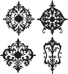 A set of elements, symbols, ornaments, mandalas. Hand drawn vector illustration	