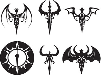 A set of elements, symbols, ornaments, mandalas. Hand drawn vector illustration	