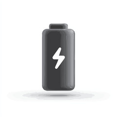 Fototapeta premium Battery icon with charging lightning symbol, vector icon, flat design, isolated on white background, minimal, high contrast, commercial use 