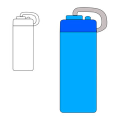 Drink bottle icon set in flat style, featuring water, soda, juice, and energy drink bottles. Ideal for UI, apps, infographics, and packaging. Clean, modern, and scalable vector design.