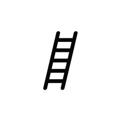 Simple Black Ladder Icon Illustration on a White Background Element