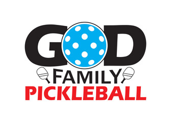God Family Pickleball vector, God Family Pickleball Clipart, God Family Pickleball silhouette