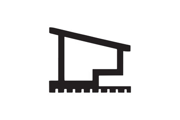 Section View silhouette vector with white background