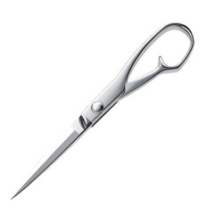 Precision chrome scissors vector shiny steel blades crafting cut tool on transparent background
