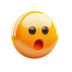 Fototapeta premium Surprised Emoji Reaction 3D Render Icon with Wide Eyes and Open Mouth on transparent background