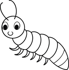 caterpillar line art vector art and illustration