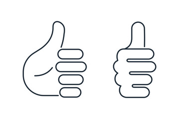 Thumb Up. Thumbs Up like. Vector linear icons illustration isolated on white background.