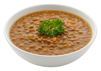 温かいレンズ豆スープ 優しい光と彩り豊か