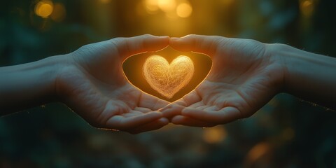 Caring hands showing love mockup compassion kindness support help empathy humanity heart care AI generated art