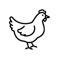 Elegant Chicken Contour Illustration in Minimal Line Art Style