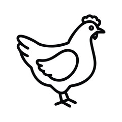 Hand Drawn Chicken Line Art Design for Farm Animal Decor