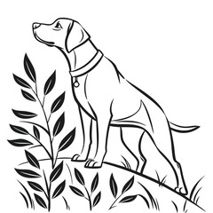 Minimalist Dog Line Art Vector Illustration in Black and White