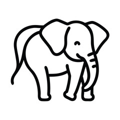 Hand Drawn Elephant Line Art Design for Animal Prints