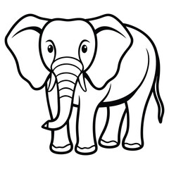 Clean Black and White Elephant Vector for Nursery Decor