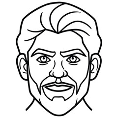 Minimalist Facial Expression Line Art Vector Illustration