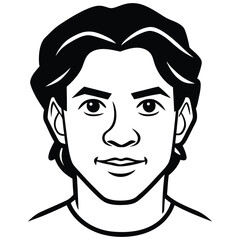 Simple Human Face Emotions Vector in Line Art Style