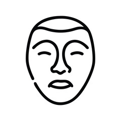 Clean Black and White Face Vector Showing Various Emotions