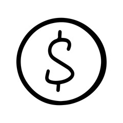Coin money doodle vector icon