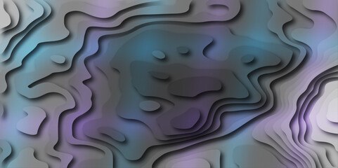 Abstract Papercut Layered Contour Mapping Design in Modern Gradient Style, 3D Paper Cut Art Inspired Wavy Landscape, Elegant Geometric Flow Pattern, Smooth Cutout Effect for Digital Design