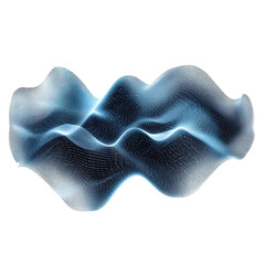 Glowing Blue Wave Abstract Flow Art Particle Mesh Gradient on Black on transparent background