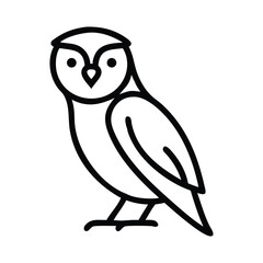 clean owl minimal black and white vector graphic art