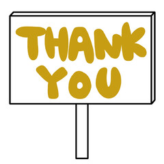 感謝、ありがとう、THANK YOUの文字ハンコ風スタンプのイラスト。