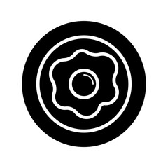 eggs on a plate icon on white background