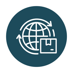 Global package delivery service logo. Icon symbol illustration