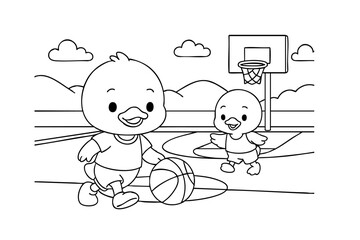 Hand Draw Cute Animal, Kawaii, Page Coloring For Kids, Mermaid, Sea, Forest, doctor, teacher, student, police, traditional clothing, Coloring Book Illustrations 