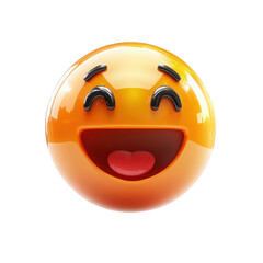 Fototapeta premium Joyful Emoji Icon Illustration Expressing Happiness Humor and Positive on transparent background