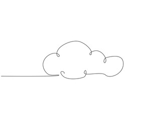 Cloud continuous line art. Cloud one line drawing. Sky concept vector illustration
